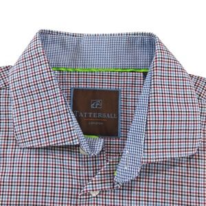 Tattersall London Button Down Shirt Mens L Multicolor Plaid Long Sleeve Cotton